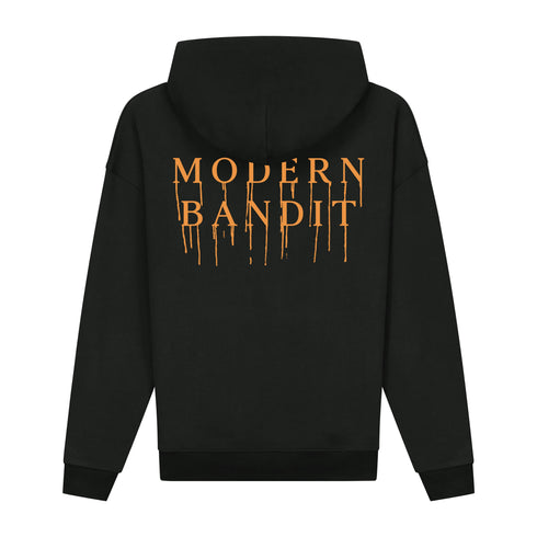 Hoodie Black Drip Orange