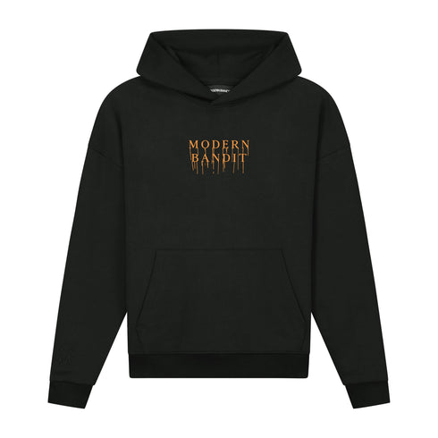 Hoodie Black Drip Orange