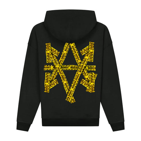 Hoodie Black Yellow Tape