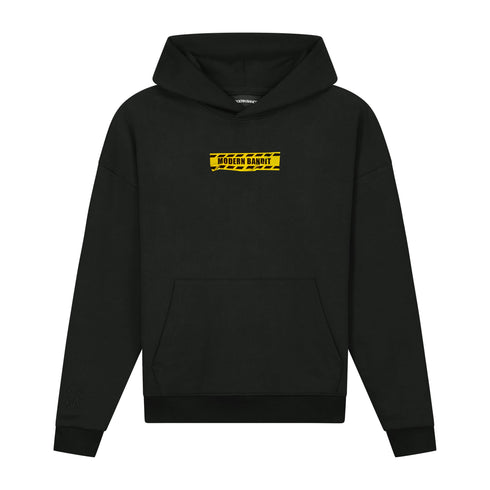 Hoodie Black Yellow Tape