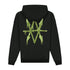 Hoodie Black Painted Logo Green