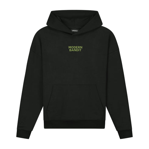 Hoodie Black Painted Logo Green