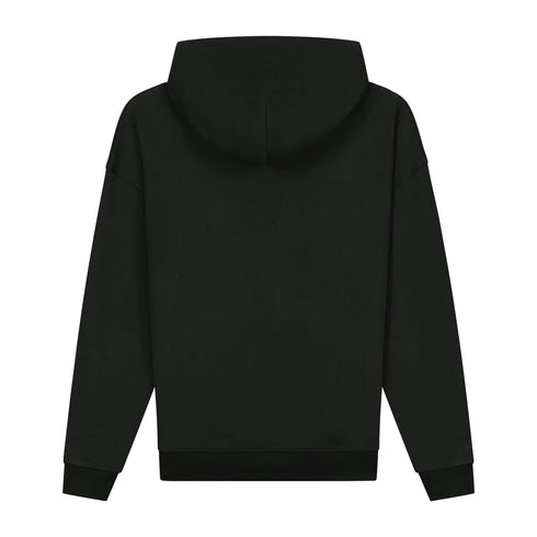 Hoodie Black Basic White