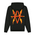 Hoodie Black Painted Logo Orange