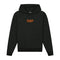Hoodie Black Painted Logo Orange