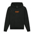 Hoodie Black Painted Logo Orange