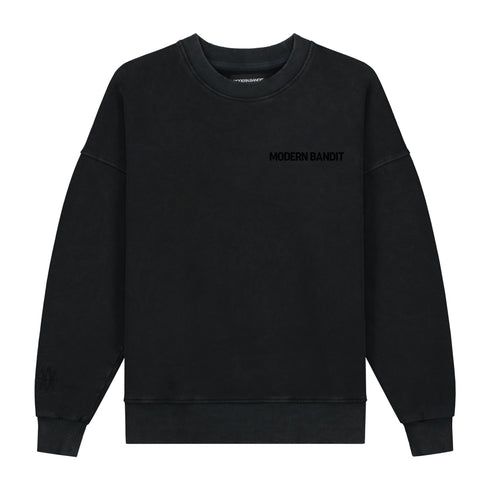 Sweater Stone Washed Grey Basic Black