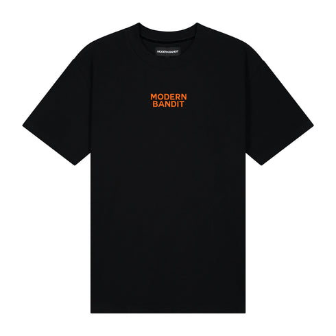 T-Shirt Black Painted Logo Orange